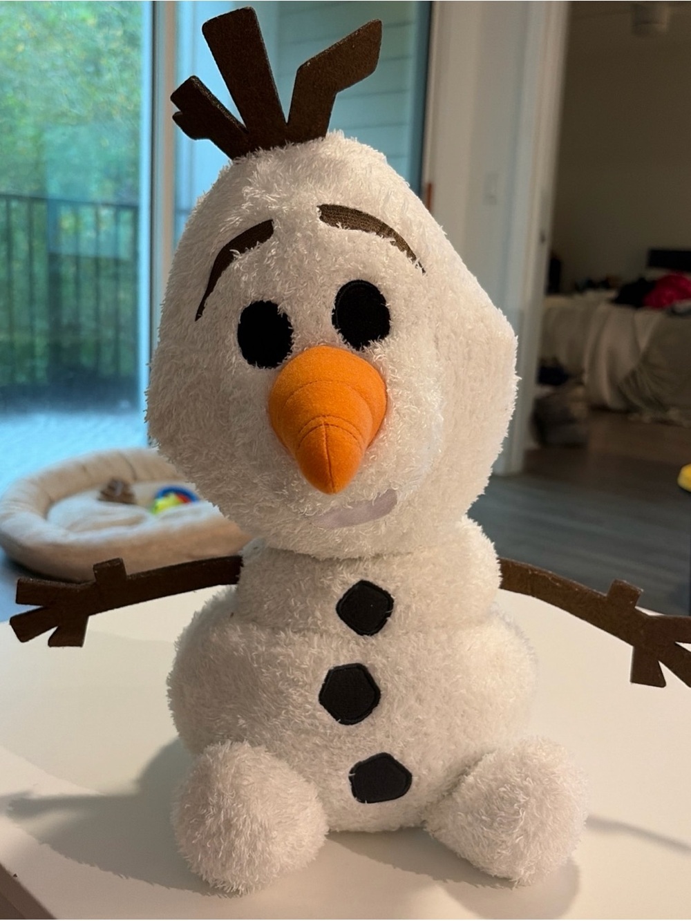 Disney Weighted Olaf Plush Snowman - White, Orange, Brown, Black